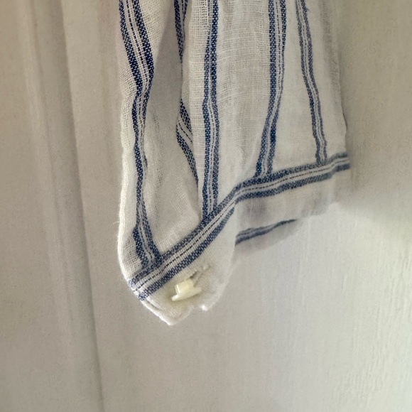 RAILS “Jasmine” White and Blue Stripe Long Sleeve Smocked Waist Dress - Picture 9 of 11